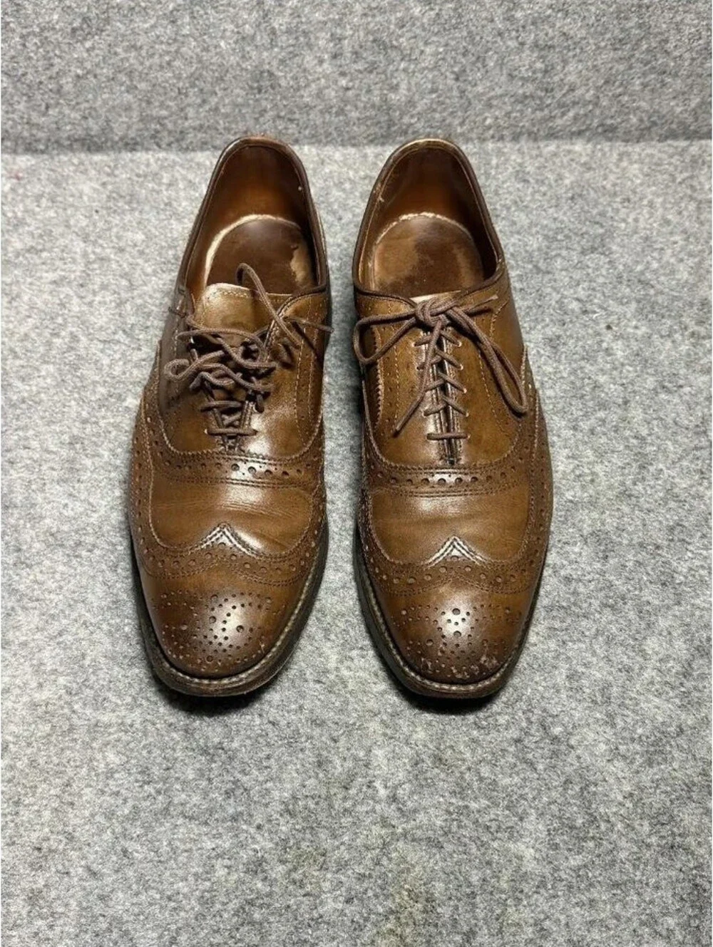 Allen Edmonds Brown Leather Wingtip Brogue Oxford Dress Shoes Men's 8 C